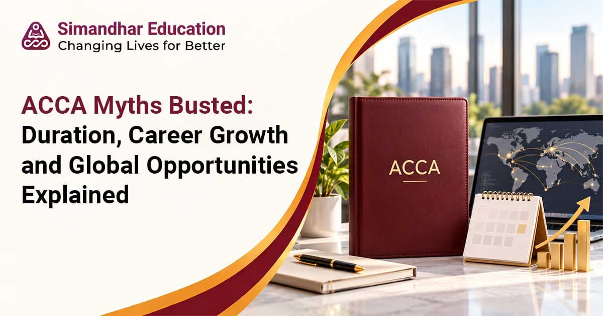 Commerce student exploring ACCA course duration in India, paper exemptions, exam preparation timelines, flexible study options, and global finance career opportunities in Big 4 firms and MNCs.